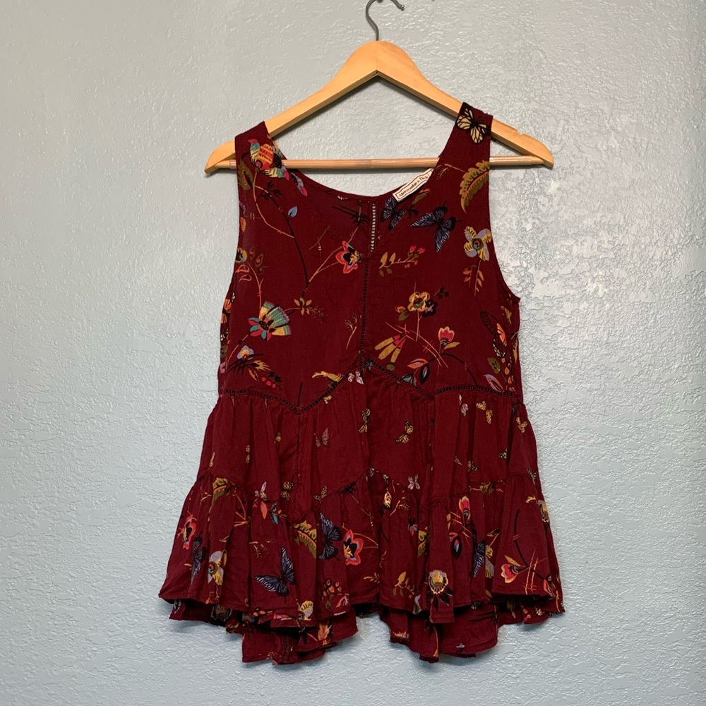 ABERCROMBIE Flowy Boho Butterfly Tank Top